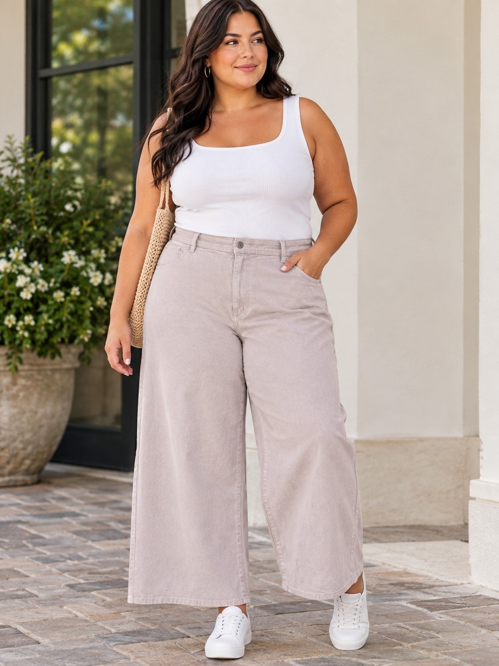 Universal Thread High-Rise Sailor Wide-Leg Cropped Jeans